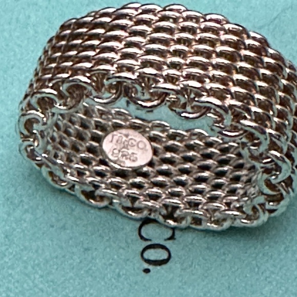 Tiffany & Co Sterling Silver Somerset Mesh Weave Ring - Picture 2 of 4